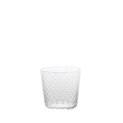 Set 4 Tumbler Veneziano 43 cl ZAFFERANO: vetro lavorato, design elegante e versatile. Perfetti per acqua, cocktail e uso quotidiano.