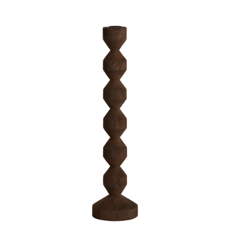 Portacandela in Legno Scuro 37cm LIGHT & LIVING