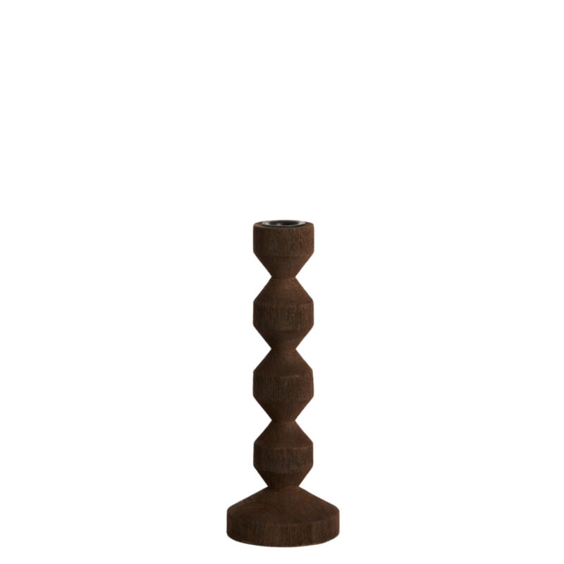 Portacandela in Legno Scuro 25cm LIGHT & LIVING