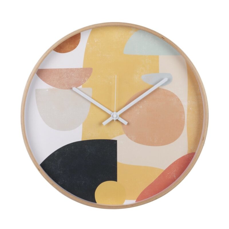 Orologio da parete Tempo Elegante GARPE Ø 40 cm: design geometrico moderno, colori raffinati e cornice in legno per decorare con stile ogni ambiente.