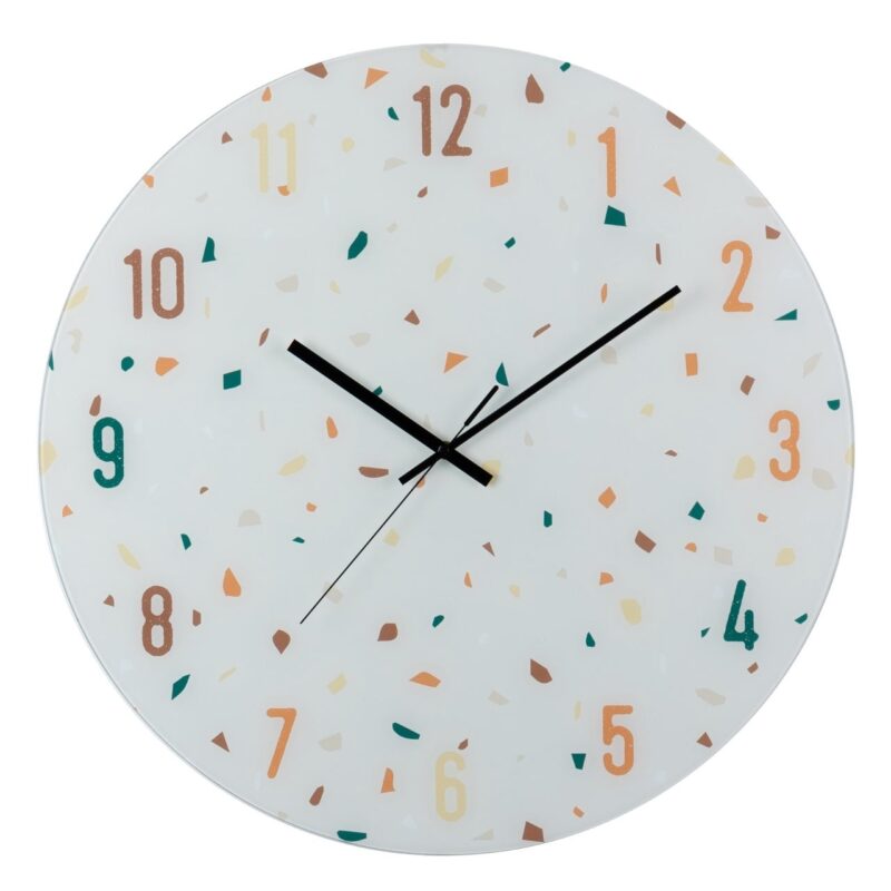 Orologio da parete Cristallo del Tempo GARPE Ø 60 cm: quadrante in vetro, colori moderni e design d’impatto per decorare con stile ogni ambiente.