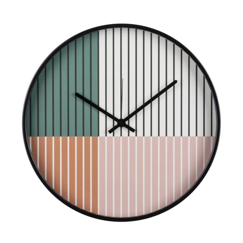 Orologio da parete Strisce Geometriche GARPE Ø 40 cm: design moderno, colori vivaci e stile contemporaneo per decorare con carattere ogni ambiente.