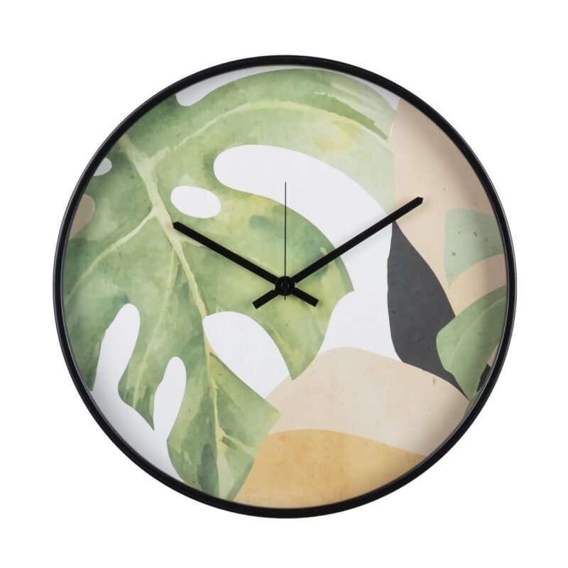 Orologio da parete Giungla Verde GARPE Ø 40 cm: design tropicale, colori naturali e stile moderno per decorare con freschezza ogni ambiente.