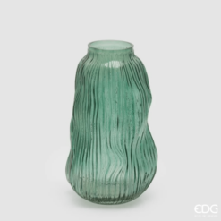 Vaso Millerighe in Vetro Verde 32cm EDG