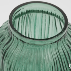 Alternative view of Vaso Millerighe in Vetro Verde 32cm EDG