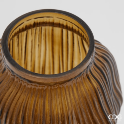 Alternative view of Vaso Millerighe in Vetro Marrone 32cm EDG