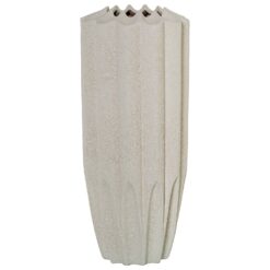 Vaso ceramica design plissettato Camacho. Vaso alto moderno texture e scultoreo. Complemento arredo ideale per un'eleganza verticale.