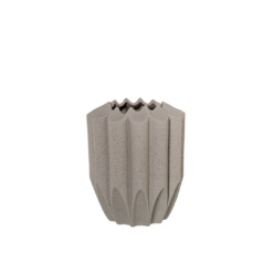 Vaso ceramica design geometrico Camacho. Vaso plissettato moderno e scultoreo. Complemento arredo brutalista e materico per la casa.