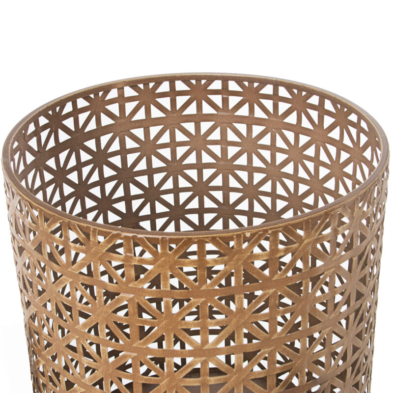 Set Fioriere Metallo Rattan Oro CAMACHO - immagine 3