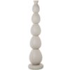 Vaso colonna metallo bianco "Torre Bianca". Vaso da terra alto scultoreo a forma di uovo/sfera. Aggiungi design minimalista ed eleganza verticale