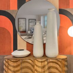 Alternative view of Vaso Alto in Metallo Bianco CAMACHO