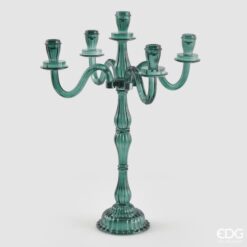 candelabro a cinque fuochi in vetro verde EDG: elegante, scenografico e perfetto per arredare con stile. Scoprilo ora sul nostro shop online.