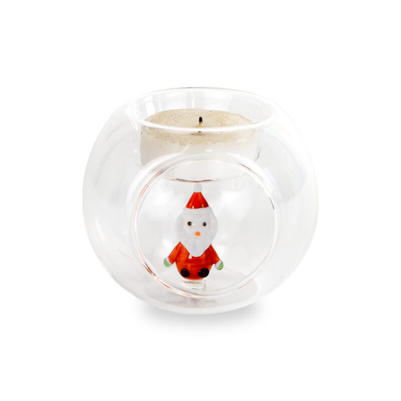 Alternative view of WD Lifestyle Portacandela in Vetro Borosilicato con Scultura Interna Natalizia Assortita