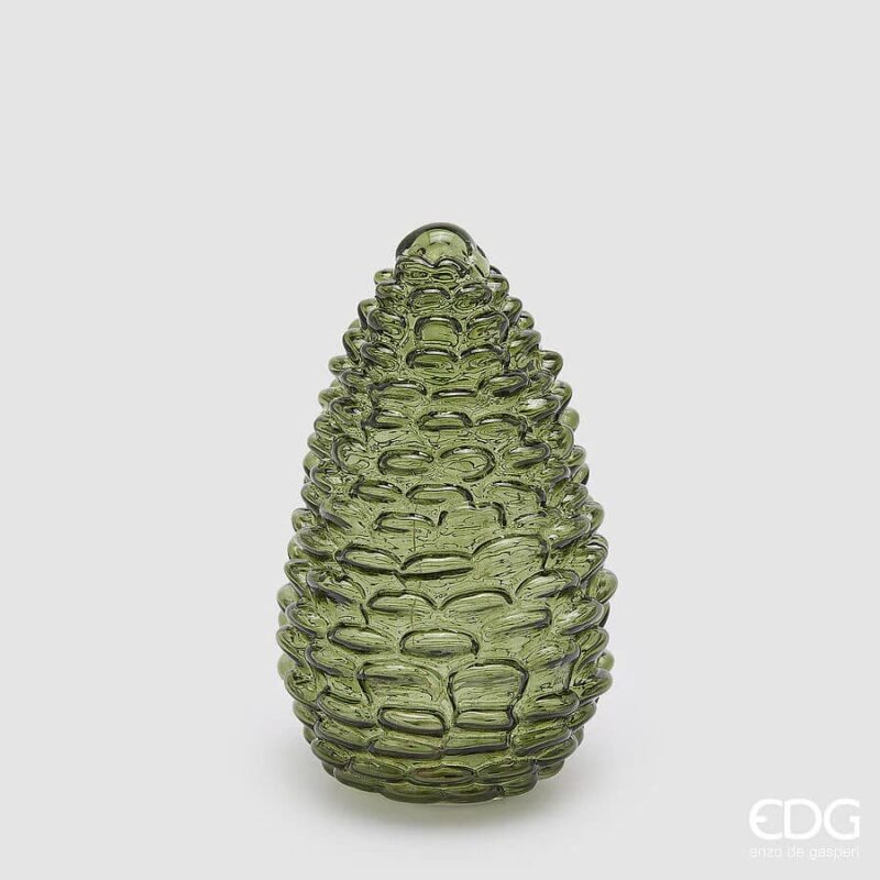 Pigna con LED verde EDG: decoro in vetro elegante con luce soffusa, ideale per ambienti raffinati e natalizi. Scoprilo ora sul nostro sito!
