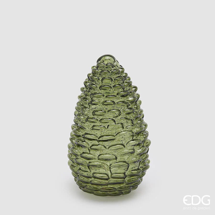 Pigna con LED verde EDG: decoro in vetro elegante con luce soffusa, ideale per ambienti raffinati e natalizi. Scoprilo ora sul nostro sito!