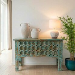 Alternative view of Console in Legno di Mango Blu Chiaro CAMACHO