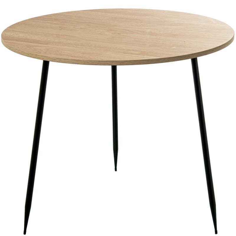 Tavolino in legno con gambe in metallo Camacho. Design moderno, leggero e versatile. Perfetto per soggiorno, camera o studio.