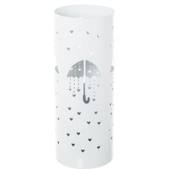 Portaombrelli in metallo bianco con cuori traforato. Elegante, moderno e accogliente. Perfetto per ingressi curati, case contemporanee, uffici e studi.