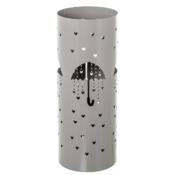 Portaombrelli in metallo tortora con cuori traforato. Elegante, moderno e accogliente. Perfetto per ingressi curati, case contemporanee, uffici e studi.