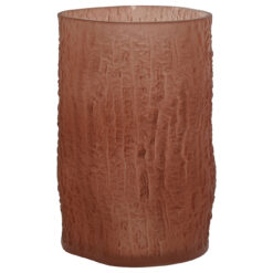 Vaso in vetro color terracotta. Caldo, materico e decorativo. Perfetto per fiori secchi o come elemento d’arredo. Aggiunge eleganza e carattere a ogni ambiente.
