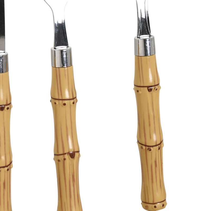 Posate in Acciaio con Manico Bamboo 24pz SAVINO COLLECTION - immagine 3
