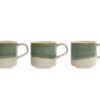 Tazza in porcellana smaltata verde dal design naturale. Elegante, resistente e ricca di sfumature. Perfetta per caffè, tè e tisane con stile.