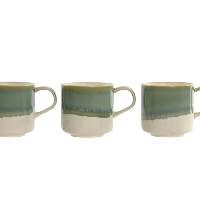 Tazza in porcellana smaltata verde dal design naturale. Elegante, resistente e ricca di sfumature. Perfetta per caffè, tè e tisane con stile.