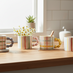 Alternative view of Tazza Porcellana Righe Colorate SAVINO COLLECTION