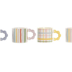 Tazza in porcellana a righe colorate. Vivace, moderna e luminosa. Perfetta per caffè, tè e tisane, ideale per cucine creative e ambienti contemporanei.