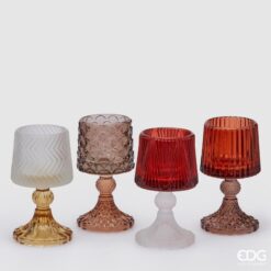 Portacandela Lamp in Vetro EDG: luce calda, design elegante e texture raffinate per creare atmosfere accoglienti e valorizzare ogni ambiente della casa.