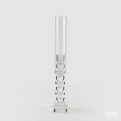 Portacandela Stelo in Vetro EDG: design elegante, luce calda e base decorativa per arricchire ogni ambiente con stile e raffinatezza.