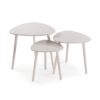 Set tre tavolini in legno dal design moderno. Versatili, salvaspazio e perfetti per soggiorno, ingresso o zona living.