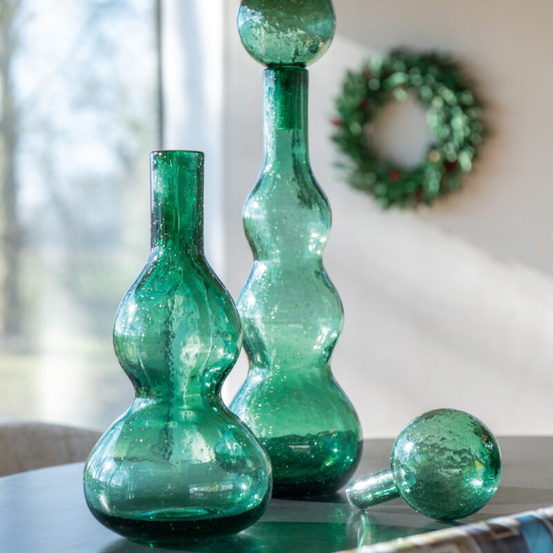 Alternative view of Vaso Bottiglia Verde Smeraldo in Vetro 42cm J-LINE