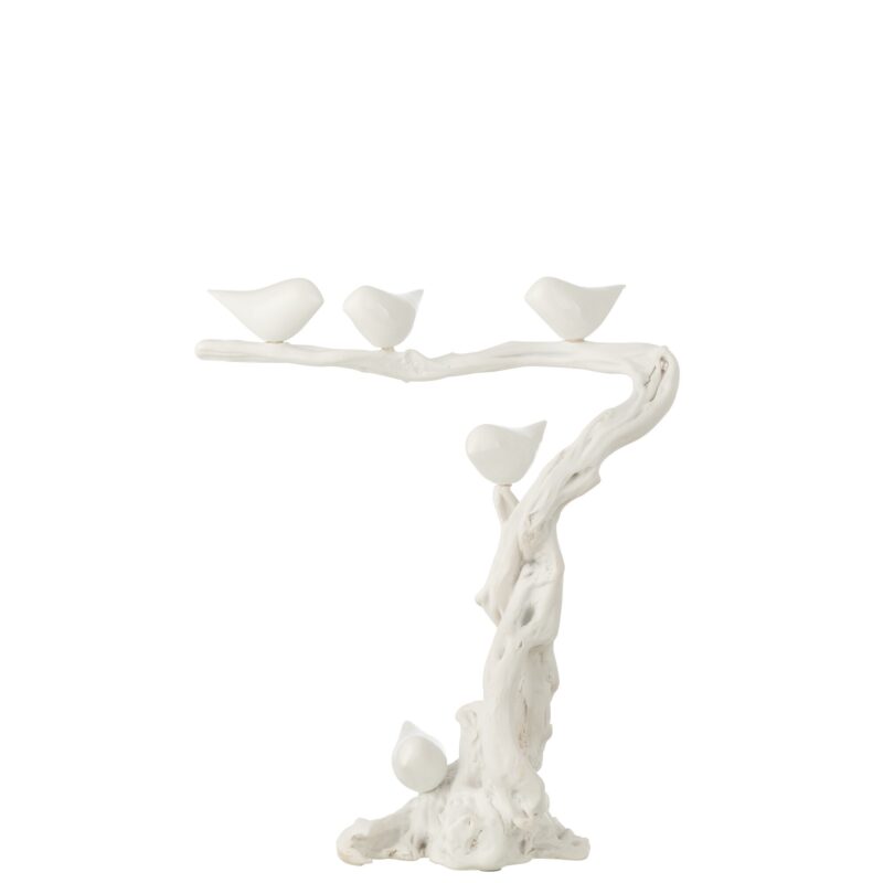 Scultura “uccelli su ramo” J‑Line in poliresina: decorazione moderna, elegante e minimal, perfetta per arricchire ogni ambiente con stile.