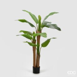 Banano artificiale EDG 150 cm: foglie grandi e realistiche, fusti naturali e stile tropicale. Perfetto per decorazioni moderne e ambienti luminosi.