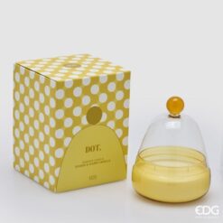 Candela Dot a Cupola Ginger Vaniglia EDG: design moderno, vetro colorato e profumo caldo di zenzero e vaniglia per un’atmosfera accogliente e raffinata.