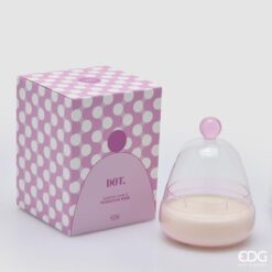 Candela Dot a Cupola Rosa Marocchina EDG: design elegante, colori delicati e profumo intenso di rosa marocchina per un’atmosfera romantica in casa.