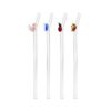 Set 4 cannucce in vetro con decoro animali WD Lifestyle. Riutilizzabili, resistenti e decorative, perfette per drink, cocktail e mise en place creative.
