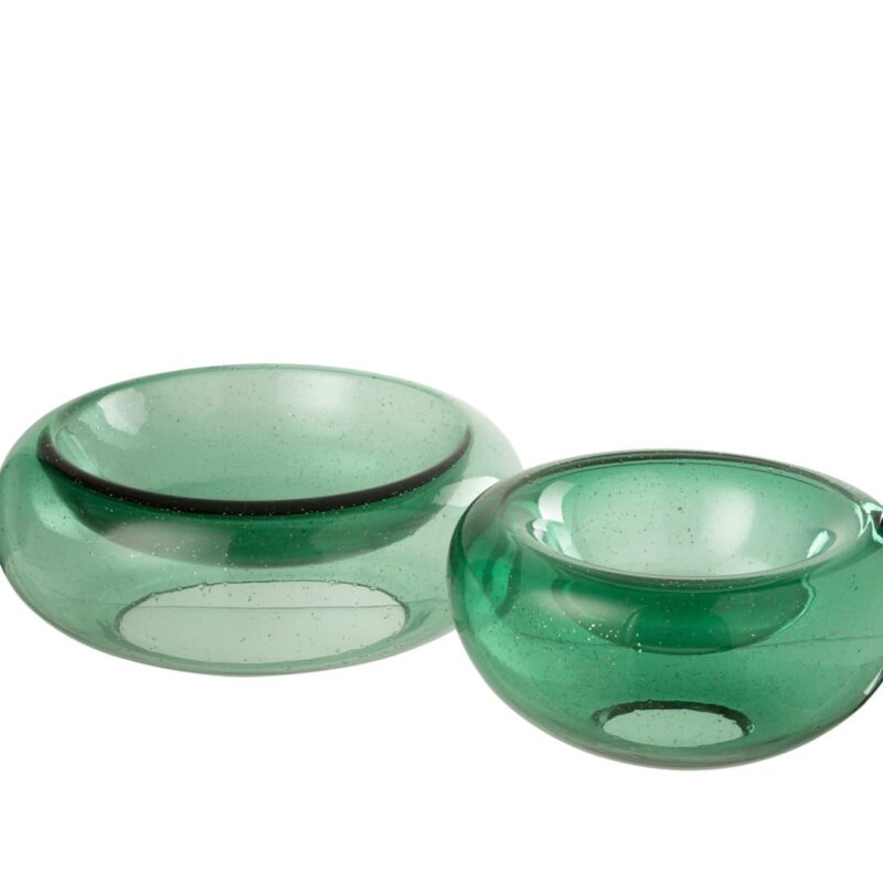 Alternative view of Centrotavola in Vetro Verde Smeraldo 26cm J-LINE