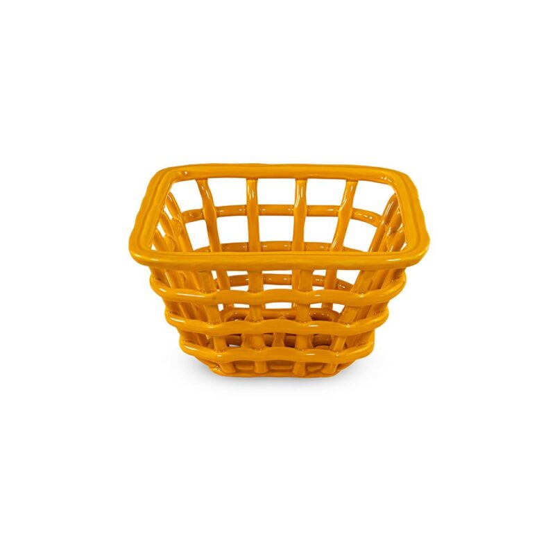 Cestino centrotavola giallo in stoneware WD Lifestyle. Moderno, resistente e decorativo, perfetto per tavole, cucine e ambienti dal design contemporaneo.