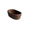 Cestino portapane in rattan intrecciato: naturale, resistente e perfetto per servire pane e prodotti da forno con stile.