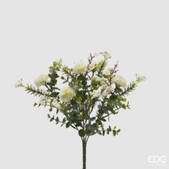 Dalia artificiale bianca EDG: petali realistici, volume ricco e foglie naturali. Elegante e luminosa, ideale per decorazioni moderne e raffinate.