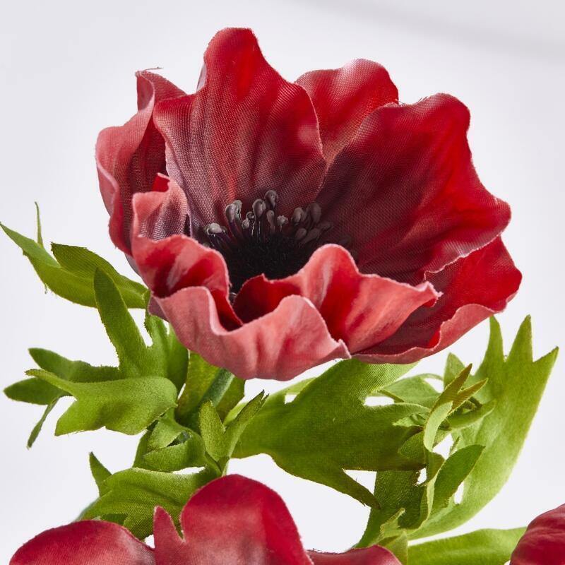 Fiore Artificiale Anemone Rosso 46cm EDG - immagine 2