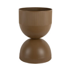 Portapiante in metallo marrone 39 cm Present Time: design moderno a clessidra, finitura elegante e struttura stabile. Perfetto per valorizzare piante