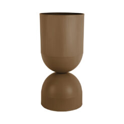 Portapiante in metallo marrone 55 cm Present Time: design moderno a clessidra, finitura elegante e struttura stabile. Perfetto per valorizzare piante.