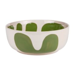 Instalatiera verde in gres Boutique Bastide: design artigianale con pennellate dipinte a mano, perfetta per tavole mediterranee e ambienti moderni