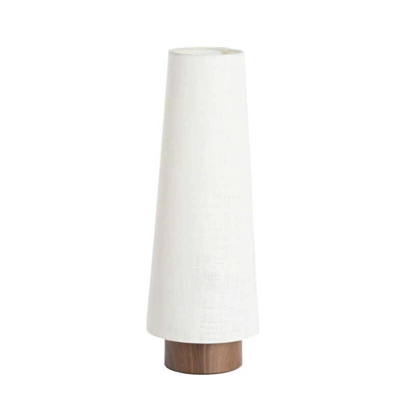 "Lampada Light & Living con base effetto legno: design moderno, luce calda e stile naturale per valorizzare ogni ambiente della casa."