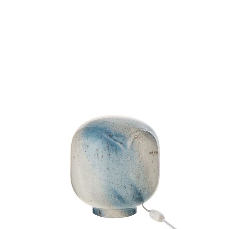 Lampada in vetro J‑Line con effetto marmorizzato blu e beige: design moderno, elegante e perfetta per creare atmosfere calde e raffinate.