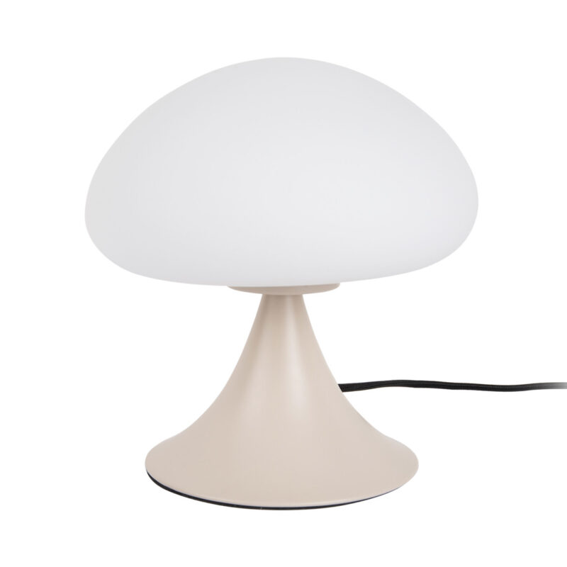 Lampada fungo grigio chiaro Present Time: design moderno e morbido, luce soffusa e atmosfera accogliente. Perfetta per comodini e soggiorni