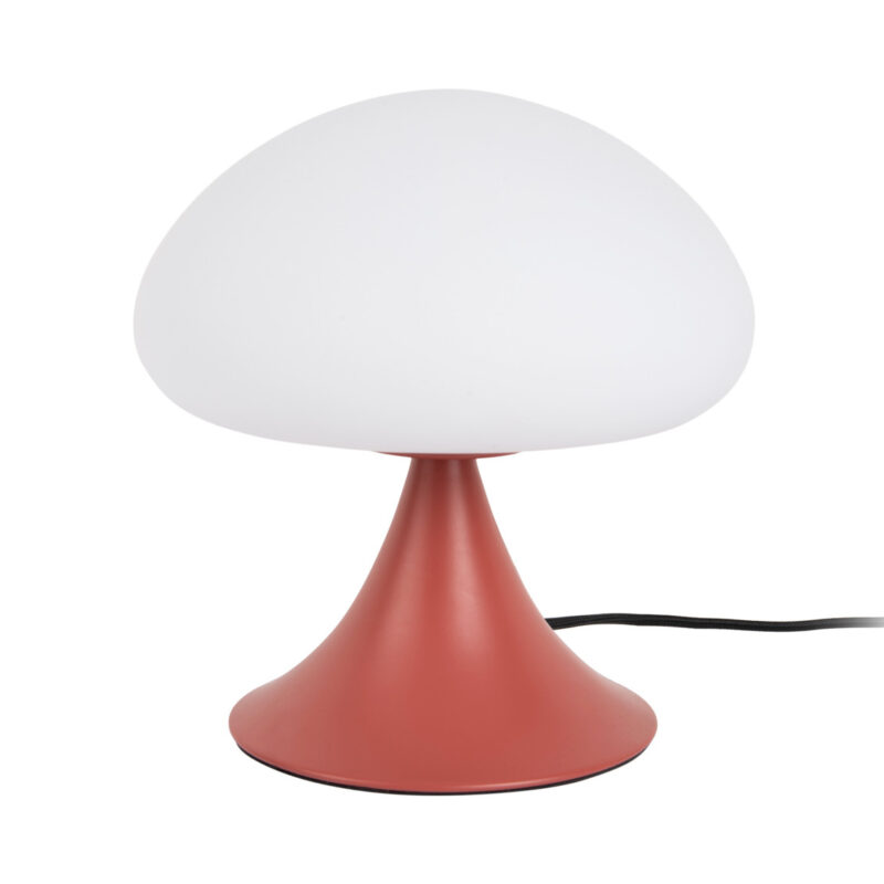 Lampada fungo rossa Present Time: design moderno e iconico, luce soffusa e colore vibrante. Perfetta per comodini, soggiorni e ambienti contemporanei.